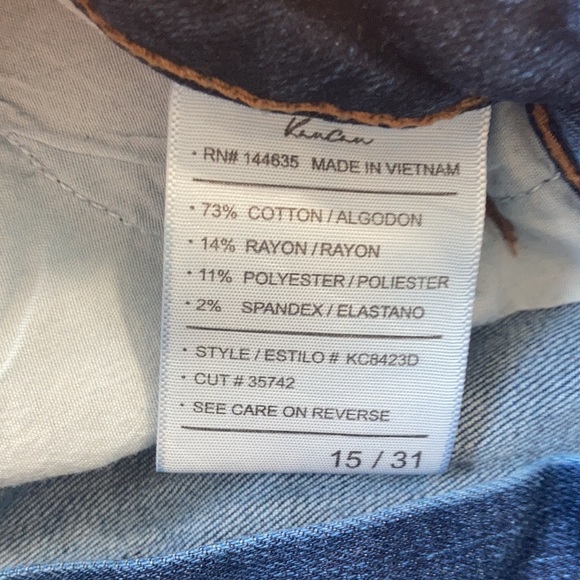 Kancan button fly distressed raw hem jean size 15 / 31 - Picture 13 of 17